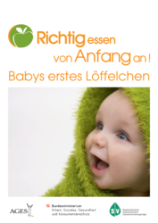 Cover Babys erstes Löffelchen: Baby mit grüner Decke am Kopf