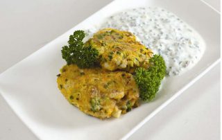 Gemüselaibchen mit Joghurtdip