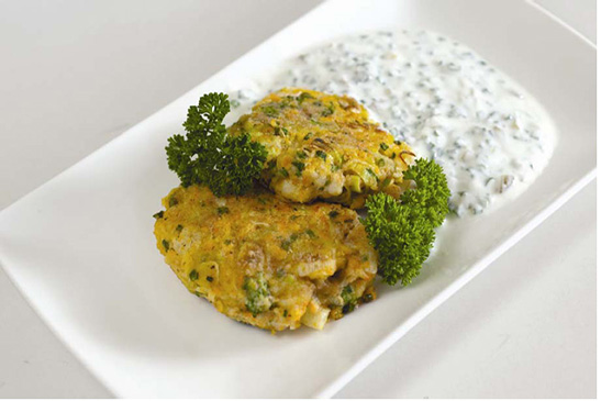 Gemüselaibchen mit Joghurtdip