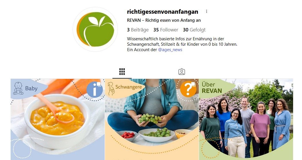 Instagram Profil von Richtig essen von Anfang an!